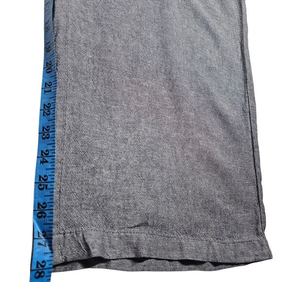 Old Navy Gray Linen Blend Straight Leg Pull-On Cropped Pants w/ Pockets Size XL - Picture 10 of 11
